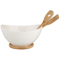 Altom design zdjela za salatu s podlogom i žlicama od bambusa 29 x 24 x 15 cm - 01010052033 Cijene