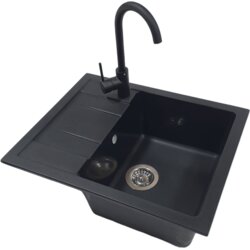  Set sudopera sa slavinom i sifonom U607 mat crna + minotti crna slavina Cene