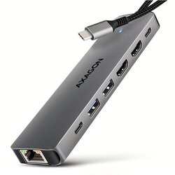 Axagon HMC-7HX2 USB-C 5Gbps DUAL 4K DISPLAY 7in1 hub Cene