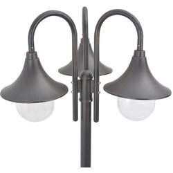 vidaXL Vrtna ulična svetilka E27 220 cm aluminij 3 žarnice bronasta Cene