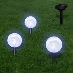vidaXL Solarne svetilke LED krogle 3 kosi s konicami in solarno ploščo Cene