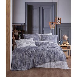 Lara grey greywhite ranforce super king quilt cover set (fr) Cene