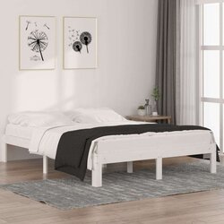  Okvir za krevet od masivne borovine bijeli 140 x 190 cm Cijene