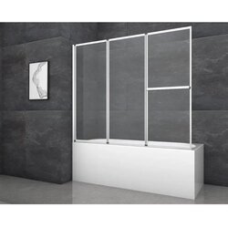 Aurlane zložljiva stena za kad silver comfort 166,4 x 140 cm krom 3-krilna Cene