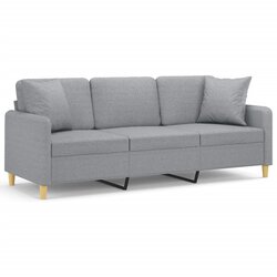 Maison Chic kavč - Sofa - Kanape trosed z blazinami svetlo siv 180 cm blago, (21727750) Cene