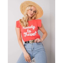 Fashion Hunters Coral blouse with a Beverly print Cene