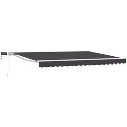  Ročno senčilo s LED-ji Antracit 5 x 3 m Poliester s PU premazom, (5000206010) Cene