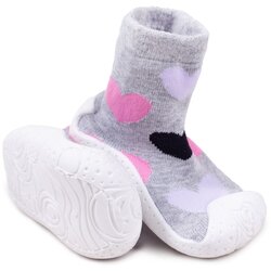Yoclub Kids's Baby Girls' Anti-Skid Socks With Rubber Sole Cene