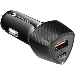 forcell 38 W USB-C USB avtomobilski polnilec, vžigalnik za cigarete z Power Delivery 3.0, - Carbon Black, (20633039) Cene