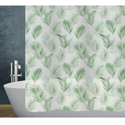 Diaqua Peva zavesa za prho Palmito (Š x V: 180 x 200 cm, Bela/Zelena) Cene
