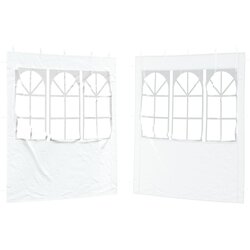 vidaXL Zid šatora za zabavu 2 pcs 200 x 195 cm Bijela PE i čelik - Bijela 200 x 195 cm Cijene