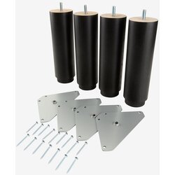 Torvi Line Noge za krevet 6x20cm, Crne Cene