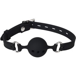 Erospace Mouth Gag with Silicone Ball Wild Play C14 Black Cene
