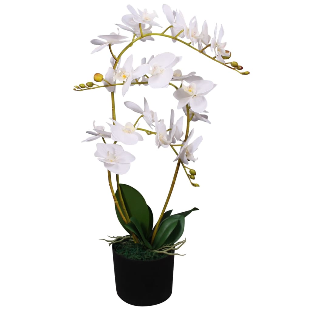 vidaXL Umetna rastlina orhideja v loncu 65 cm bela, (20623585) Cene