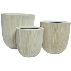 Kaemingk Plastična saksija Lennox/ set 3/1/ prljavo bela Cene