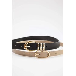 TRENDYOLMILLA Trendyol ženski pojas model Twoaw26Ke00020, Crna-Bež / Crna Cene