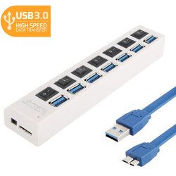  usb 3.0 hub 7 portova JWD-U37 beli Cene