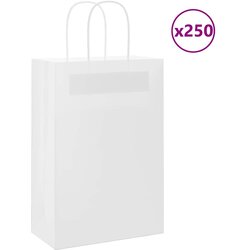 vidaXL Papirnate vrečke 250 kosov z ročaji bela 21x11x31 cm Cene