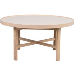 Rowico Okrugao stolić za kavu s keramičkom daskom u prirodnoj boji 90x90 cm Marsden – Cene