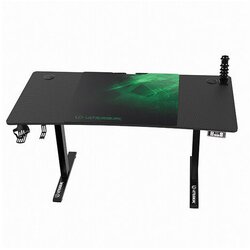 Ultradesk Gaming miza LEVEL V2 GREEN, 140x68cm, 72-117cm, električno nastavljiva višina, z XXL podlogo za miško, pijačo in slušalko Cene