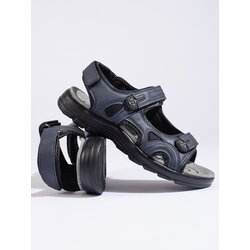 Shelvt Men's navy blue sports sandals with velcro Cene