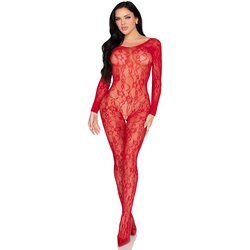Leg Avenue Lace Lingerie Bodystocking 89366 Red Cene