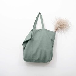 Linen Tales zelena lanena torba za kupovinu Cene