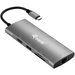 Equip USB-C 9 in 1 Multifunctional Adapter, HDMI 4K /60Hz, Gigabit LAN, USB 3.2 GEN1, SD /TF, 100W USB PD Cene