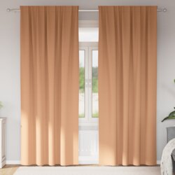 vidaXL Zavjese sa zavjesama 2 pcs Svjetlosmeđa 245 x 140 cm Poliester Cijene