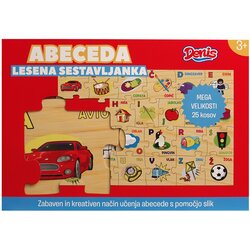 Denis Toys Drvena podna slagalica, ABECEDA, SLO, 25-dij. Cene
