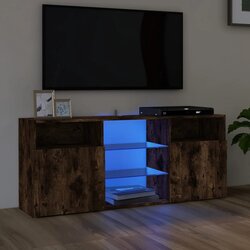 vidaXL TV ormarić s LED svjetlima boja dimljenog hrasta 120x30x50 cm Cijene