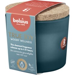 Bolsius Dišeča sveča True Joy s pokrovom iz plute - Woody Wellness Cene
