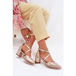 Sergio Leone Heels Made Of Eco Leather Gold SK830 Cene