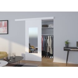 ADRK Stenska drsna vrata z ogledalom NELA 86 cm - BELA Cene