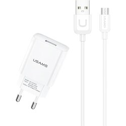 Usams T21 Charger kit- T18 single USB EU punjač +Uturn Micro kabl white Cene