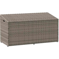 vidaXL Vrtna kutija za odlaganje siva 110x50x58 cm od poliratana Cijene