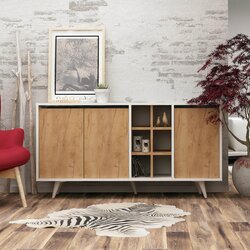 Hanah home Prava komoda s ladicama, bukva-bijela Cene