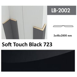AGT profil Zidni MDF LB-2002 Soft Touch Black (723) 2800x48x3mm ( 026-062 ) Cene