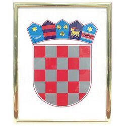 FOTEX Grb Republike Hrvatske metalni okvir srebrni, 21x30 cm Cene