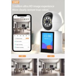 Gmb CAM-IP3M-V1 video calling kamera 3 mpix microsd icsee xmeye pro app two-way voice ptz, 3.6mm Cene