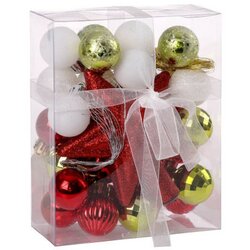  Icy set, novogodišnje kugle, set, crveno bela, 3cm, 30K ( 780262 ) Cene
