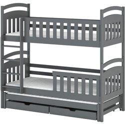  dečiji krevet na sprat viki s tri kreveta i fiokom - grafit - 160/180*80 cm Cene