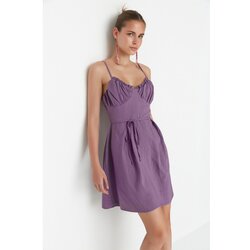 Trendyol Purple Belted Strap Dress Cene
