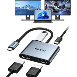KOZYC 4v1 USB-C razdelilec, 2x HDMI 4K 30Hz Cene