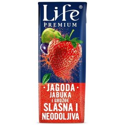 Nectar voćni sok life premium jagoda jabuka i grožđe 200ml Cene