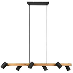 Trio Leuchten Marley Viseča svetilka (210 W, Do x Š x V: 20 x 115 x 150 cm, Črna/Rjava, GU10, Število svetlobnih elementov: 6 kos) Cene