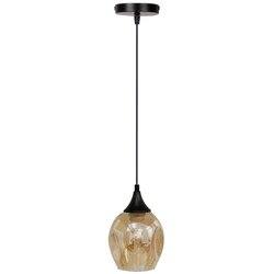 Candellux Lighting Črna viseča svetilka s steklenim senčnikom ø 14 cm Aspa - Candellux Lighting Cene