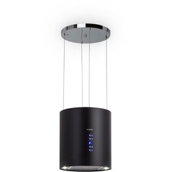 Klarstein barett, otočna kuhinjska napa, Ø 35 cm, recirkulacija 560 m³ / h, led, filter z aktivnim ogljem, nerjaveče jeklo, črna Cene
