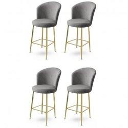 Hanah home set 4 barske stolice fora grey gold Cene