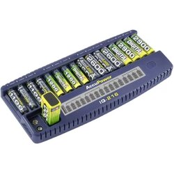 AccuPower Punjač okruglih stanica Nikalj-kadmijev, Nikalj-metal-hidridni IQ216 Micro (AAA), Mignon (AA), 9 V Block Cene